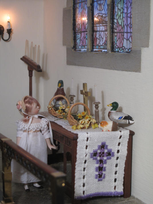 The daffodils look lovely on the altar!