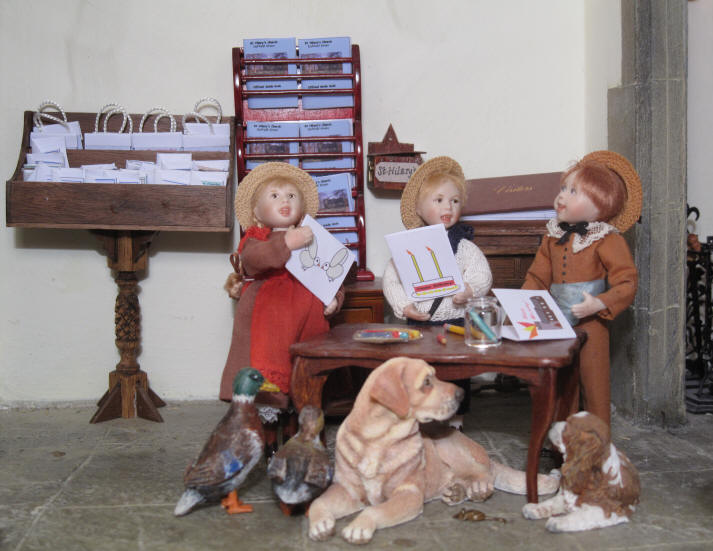 Adele, Tom and Ben have a brain wave and decided to make some birthday cards for the church because, after all, Pentecost IS the day the church was born and thus, its' birthday!